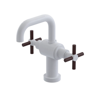 Rubinet Single Hole Dual Handle Lav. Set. (less drain) White