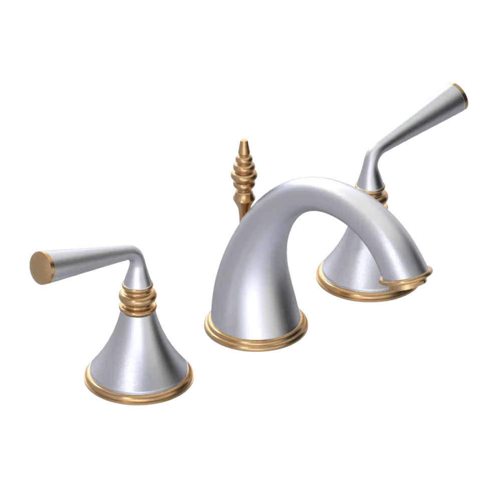 Rubinet Widespread Lav. Set. (less drain) Satin Chrome