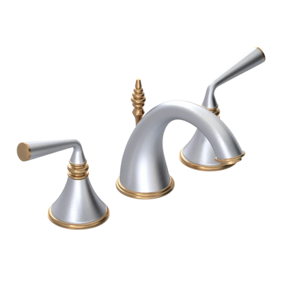 Rubinet Widespread Lav. Set. (less drain) Satin Chrome