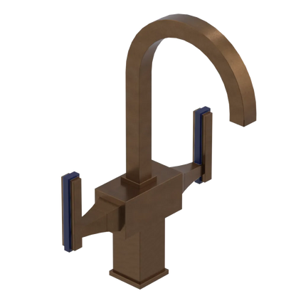 Rubinet Single Hole Dual Handle Lav. Set. (less drain) Tuscan Brass