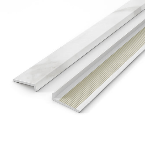 Neptune Viva Edge Trim 94 in. Marble Glacier