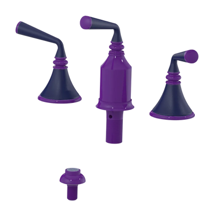 Rubinet Bidet Fitting with Spray, Diverter, and Vacum Breaker (Less Drain) Purple Haze