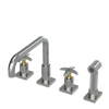 Rubinet Widespread Kitchen Set with Genesis Spout with Hand Spray Satin Nickel