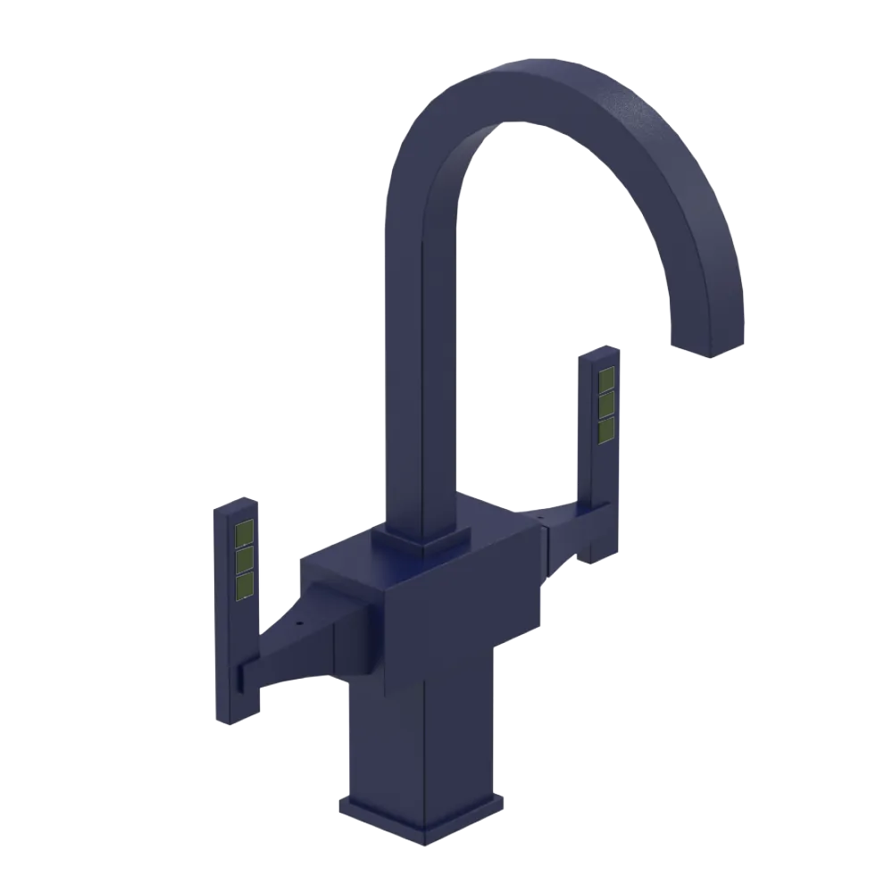 Rubinet Single Hole Dual Handle Lav. Set. (less drain) Midnight Blue