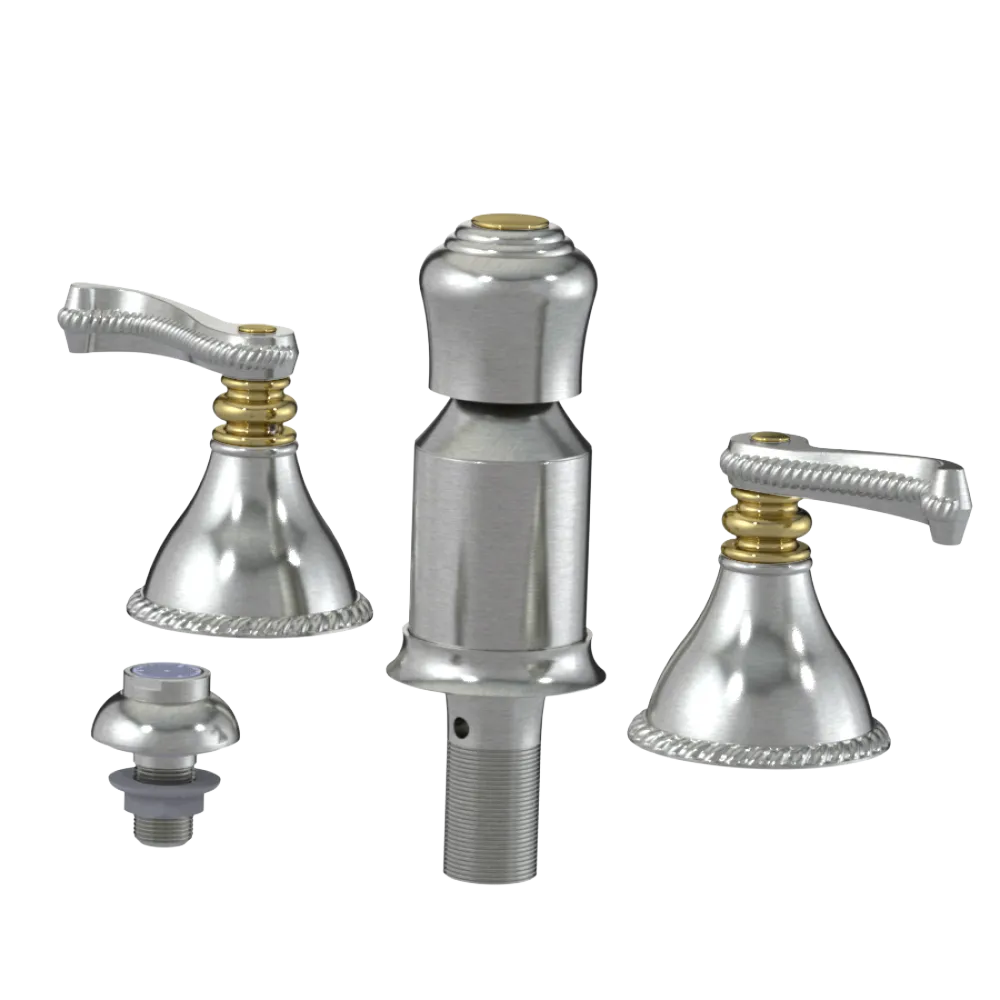 Rubinet Bidet Fitting with Spray, Diverter, and Vacum Breaker (Less Drain) Satin Nickel