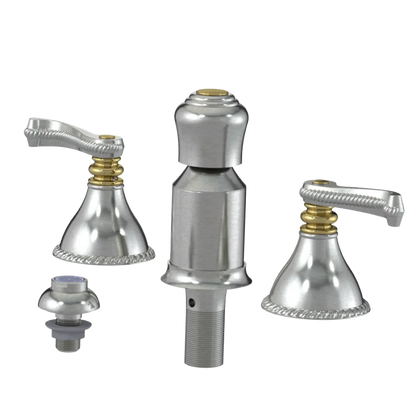 Rubinet Bidet Fitting with Spray, Diverter, and Vacum Breaker (Less Drain) Satin Nickel