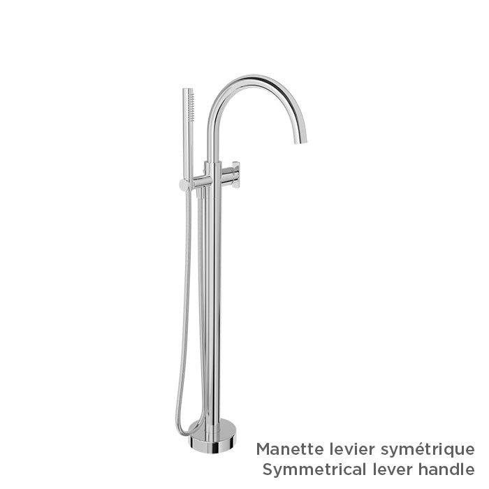 Baril Floor-mounted tub filler with hand shower (without handle)