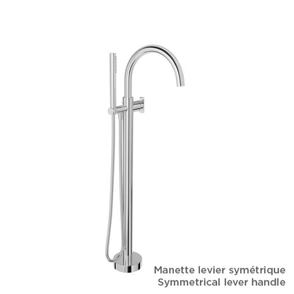 Baril Floor-mounted tub filler with hand shower (without handle)