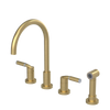 Rubinet Widespread Kitchen Set with Hand Spray Satin Brass