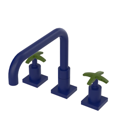 Rubinet Widespread Kitchen Set with Genesis Spout Midnight Blue