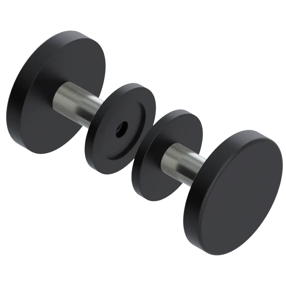Rubinet Shower Door Knob (set) Matt Black