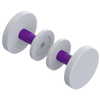 Rubinet Shower Door Knob (set) White