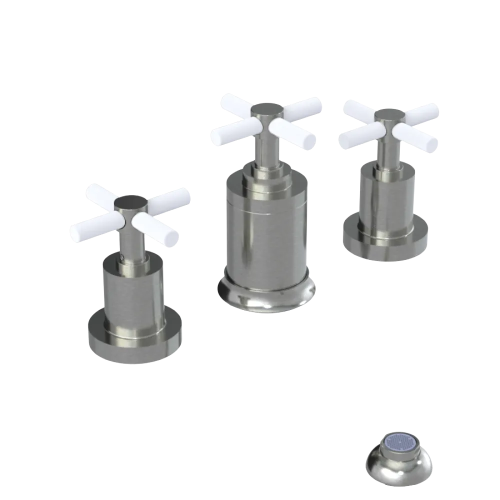 Rubinet Bidet Fitting with Spray, Diverter, and Vacuum Breaker (less drain) Satin Nickel