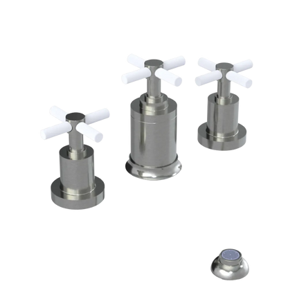 Rubinet Bidet Fitting with Spray, Diverter, and Vacuum Breaker (less drain) Satin Nickel