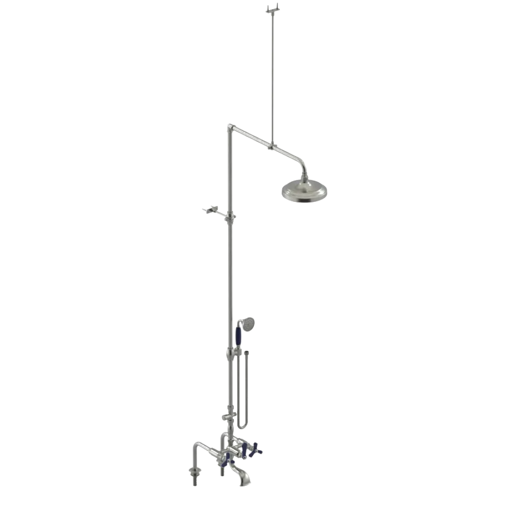 Rubinet Deck Mount Tub & Shower with Hand Held Shower Satin Nickel