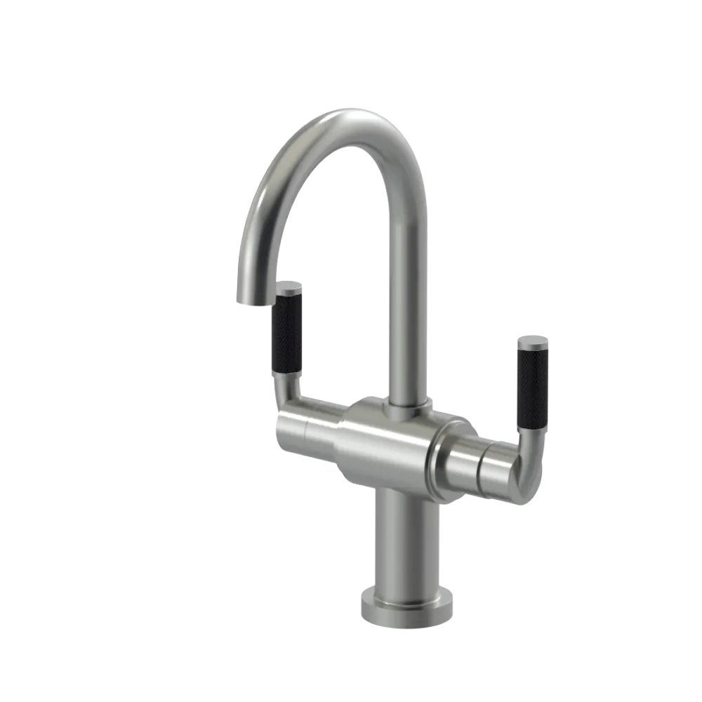 Rubinet Single Hole Dual Handle Lav. Set. (less drain) Satin Nickel