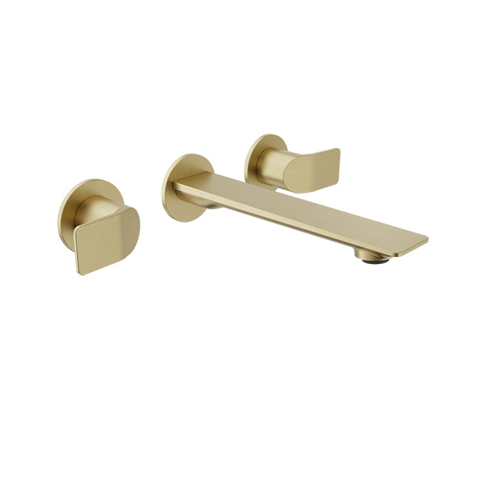 Baril Two handles wall-mounted lavatory faucet, drain not included