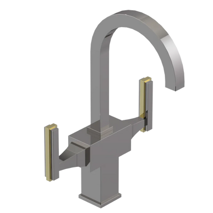 Rubinet Single Hole Dual Handle Lav. Set. (less drain) Polished Nickel