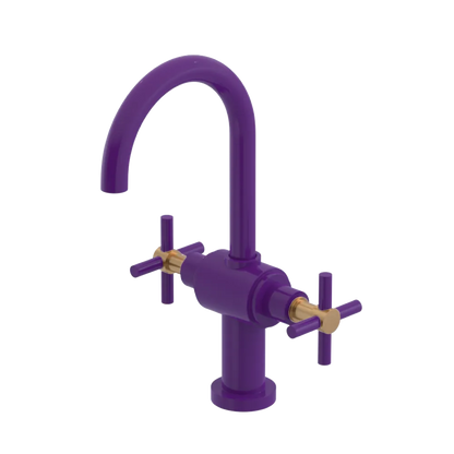 Rubinet Single Hole Dual Handle Lav. Set with LaSalle Spout (less drain) Purple Haze