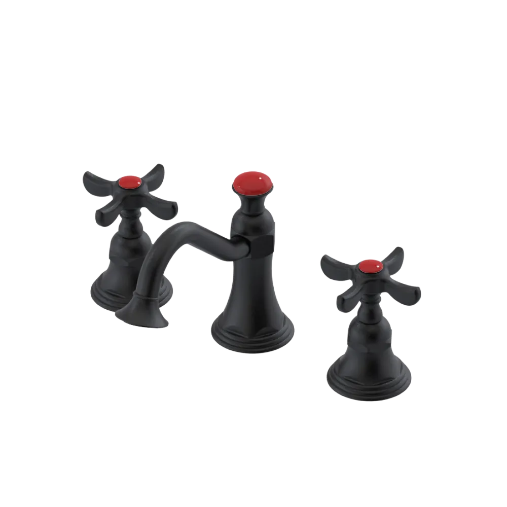 Rubinet Widespread Lav. Set. (less drain) Matt Black