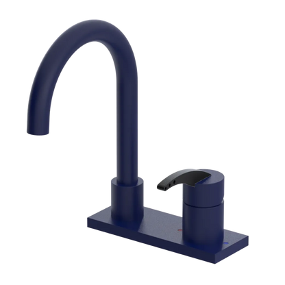 Rubinet 4" Centre Single Control Lav. Set. (less drain) Midnight Blue
