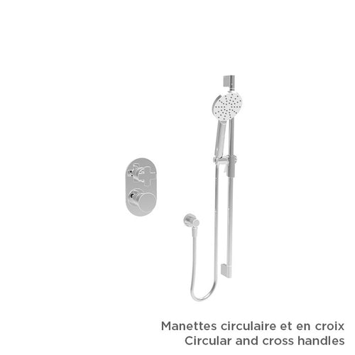 Baril Complete thermostatic pressure balanced shower kit without handle