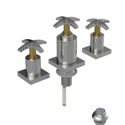 Rubinet Bidet Fitting with Spray, Diverter, and Vacuum Breaker (less drain) Satin Nickel