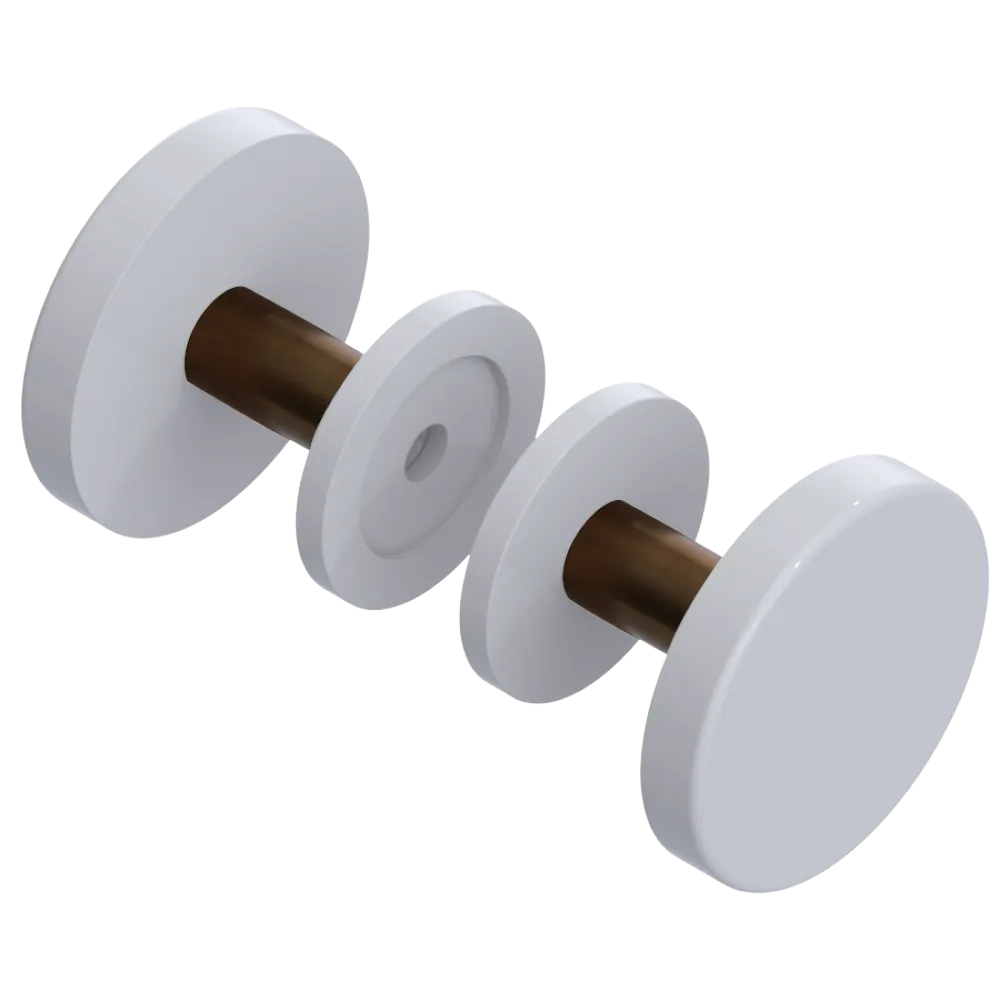 Rubinet Shower Door Knob (set) White