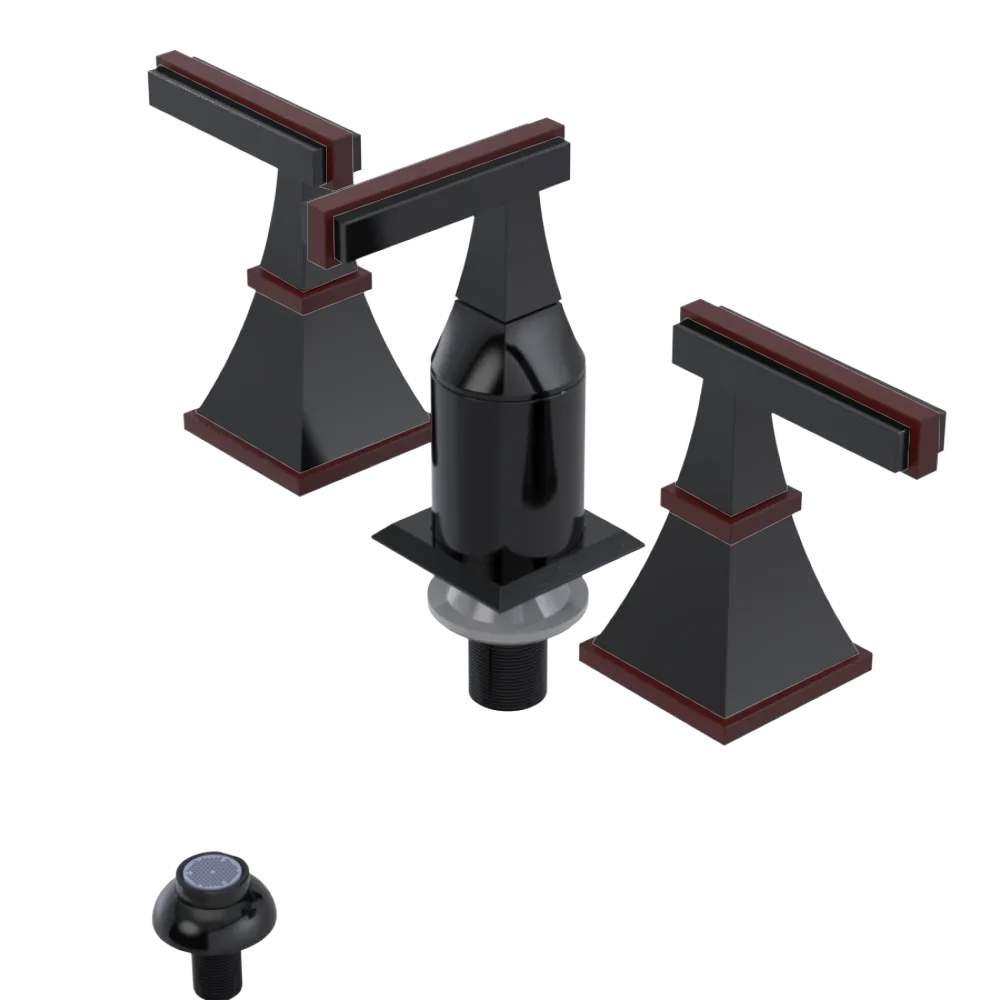 Rubinet Bidet Fitting with Spray, Diverter, and Vacum Breaker (Less Drain) Black