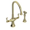 Rubinet Two Handle Single Hole Kitchen Set with Hand Spray Gold