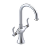 Rubinet Single Hole Dual Handle Lav. Set. (less drain) Satin Chrome