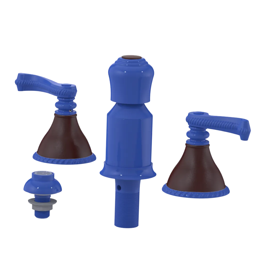 Rubinet Bidet Fitting with Spray, Diverter, and Vacum Breaker (Less Drain) Blu Jean