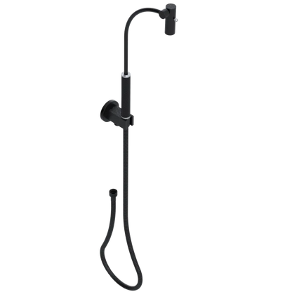 Rubinet Hand Held Shower Bidet with Extended Reach & Dual Function Spray Including Wall Bracket with Supply & Hose (Round) Matt Black