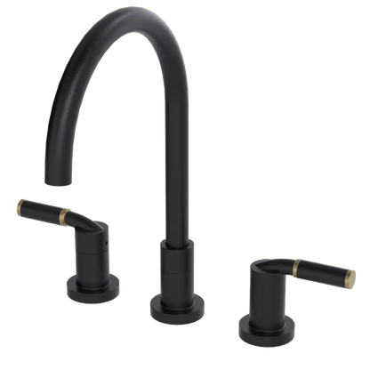 Rubinet Widespread Kitchen Set Matt Black