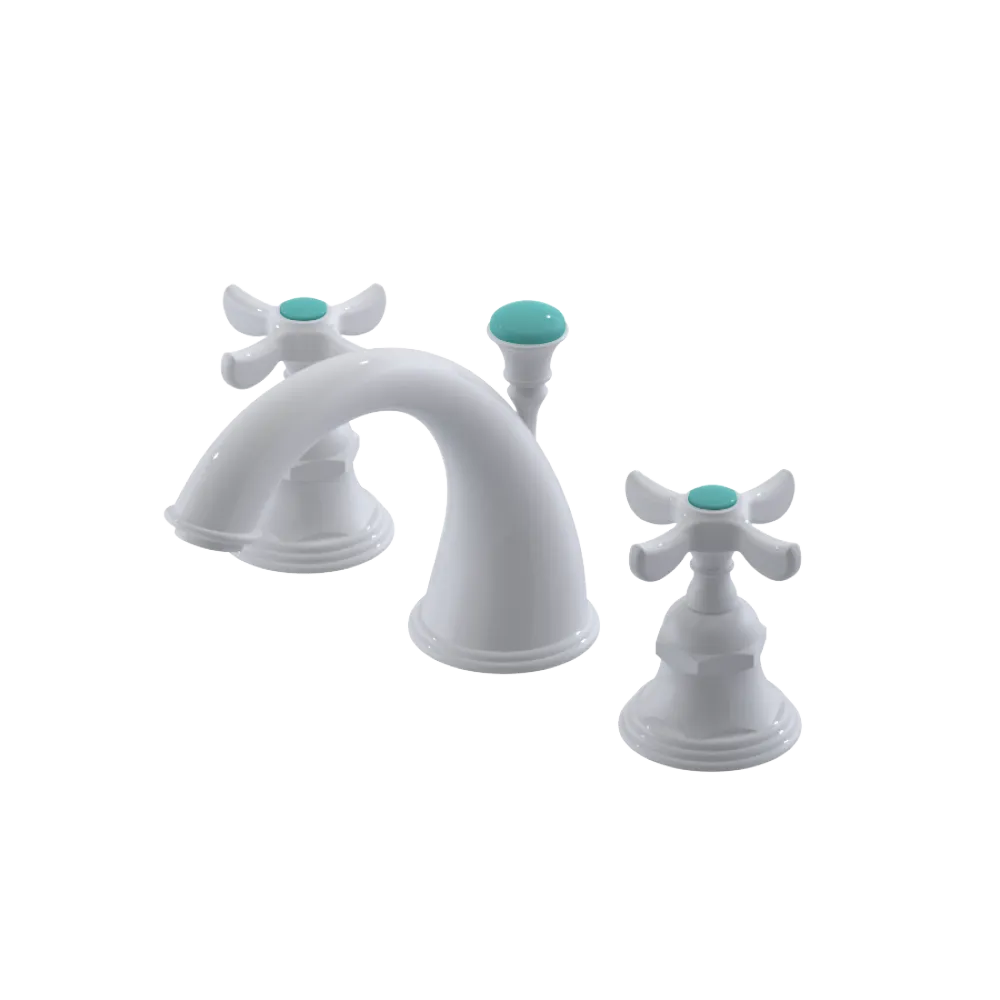 Rubinet Widespread Lav. Set. (less drain) White