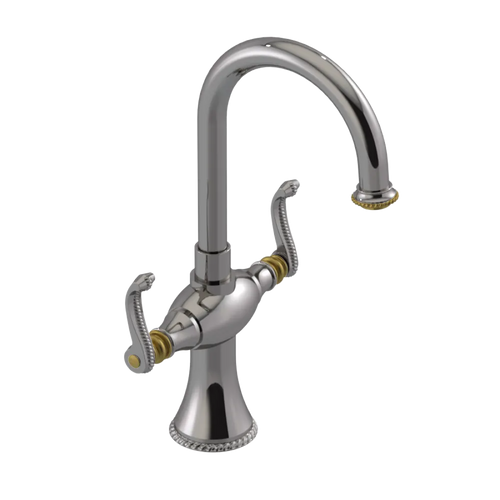 Rubinet Single Hole Dual Handle Lav. Set. (less drain) Polished Nickel