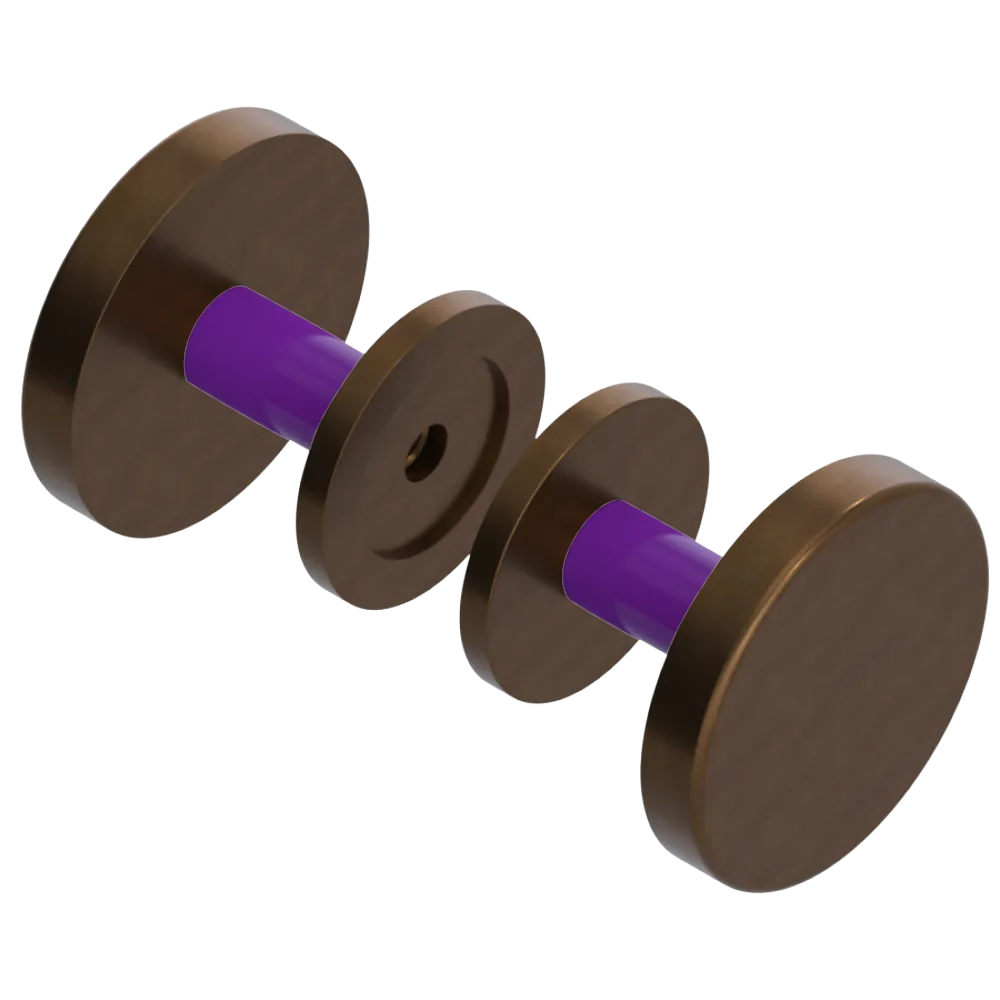 Rubinet Shower Door Knob (set) Tuscan Brass