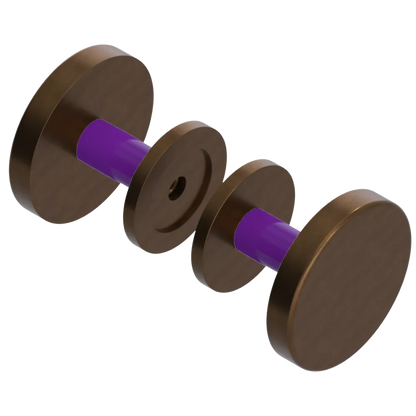 Rubinet Shower Door Knob (set) Tuscan Brass