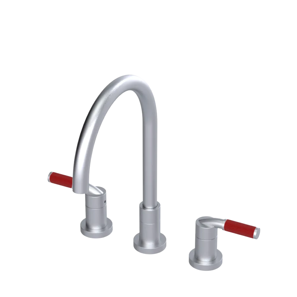 Rubinet Widespread Kitchen Set Satin Chrome