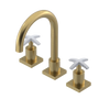 Rubinet Widespread Lav. Set. (less drain) Satin Brass