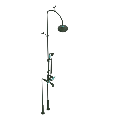 Rubinet Floor Mount Tub & Shower with hand held shower Green Envy