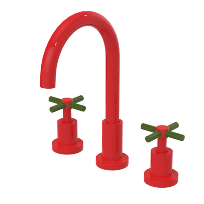 Rubinet Widespread Kitchen Set with LaSalle Spout Red