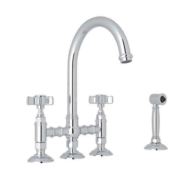 ROHL Acqui Bridge Kitchen Faucet With Side Spray