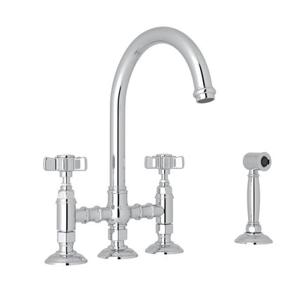 ROHL Acqui Bridge Kitchen Faucet With Side Spray