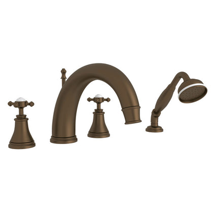 Perrin & Rowe Georgian Era™ 4-Hole Deck Mount Tub Filler With C-Spout