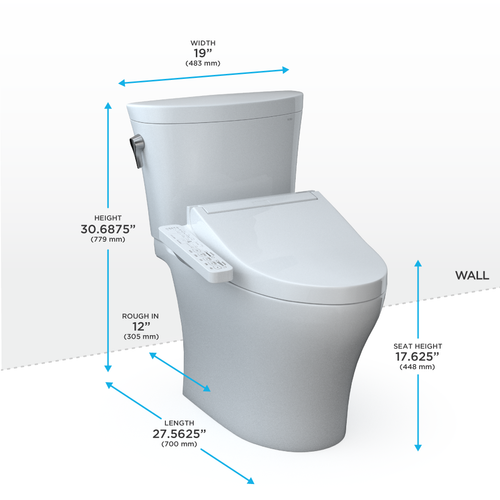 Toto Aquia Iv Arc® Washlet®+ C2 Two-Piece Toilet - 1.28 & 0.9 Gpf