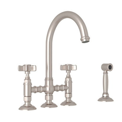 ROHL Acqui Bridge Kitchen Faucet With Side Spray