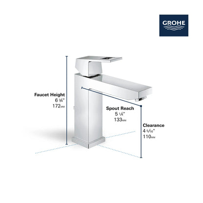 Eurocube® Single Hole Single - Handle M - Size Bathroom Faucet 4.5 L/min (1.2 gpm) - Golzar Home
