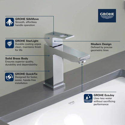 Eurocube® Single Hole Single - Handle M - Size Bathroom Faucet 4.5 L/min (1.2 gpm) - Golzar Home
