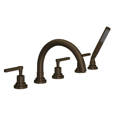 ROHL Lombardia 5-Hole Deck Mount Tub Filler With C-Spout
